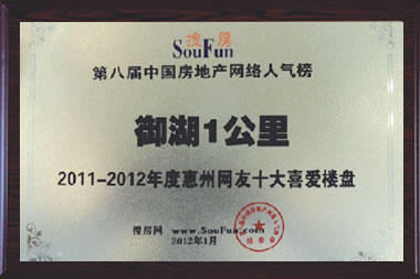 12年度惠州网友十大喜爱楼盘